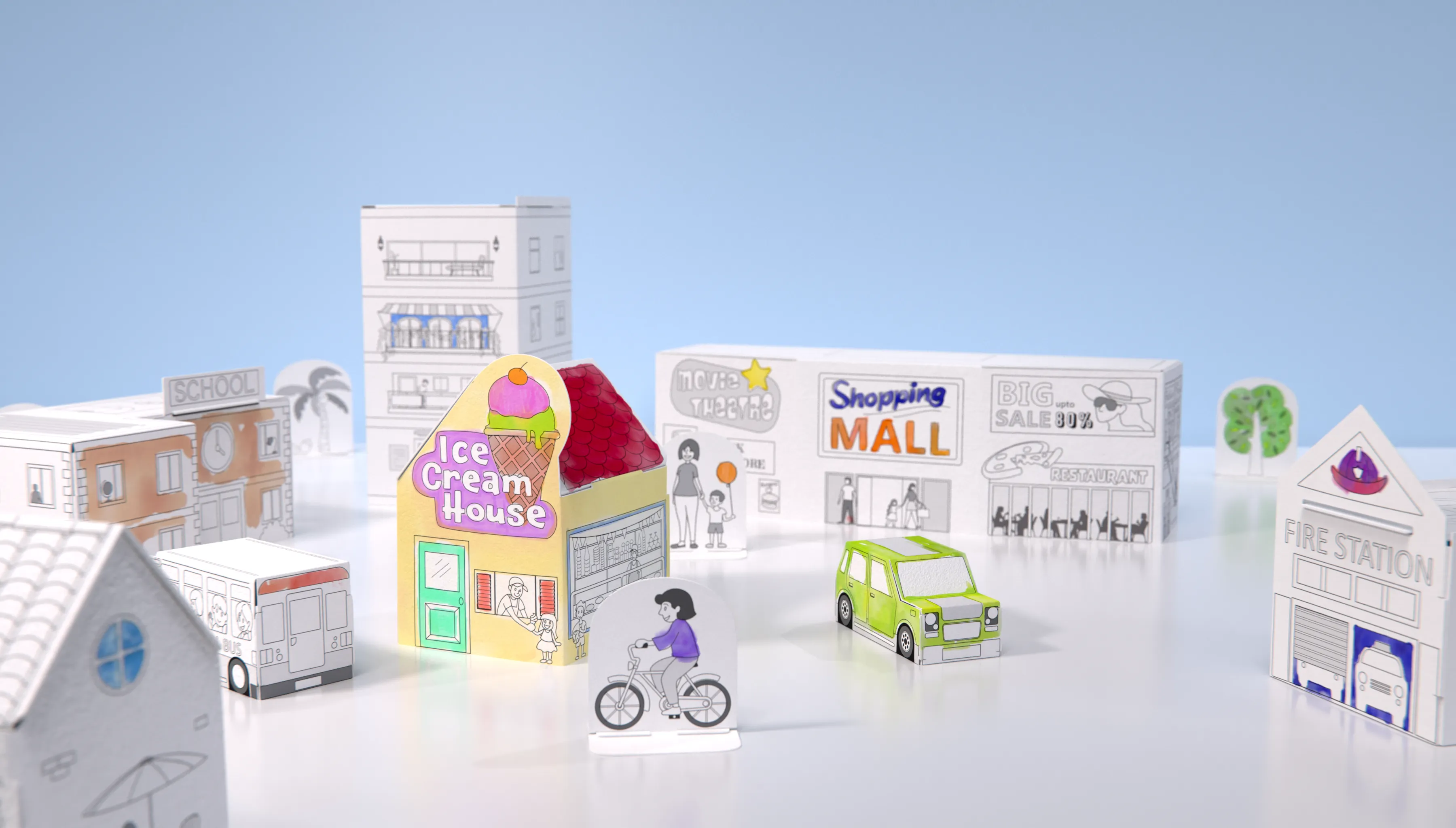 PepPlay 3D Paper Model Kit - City Life