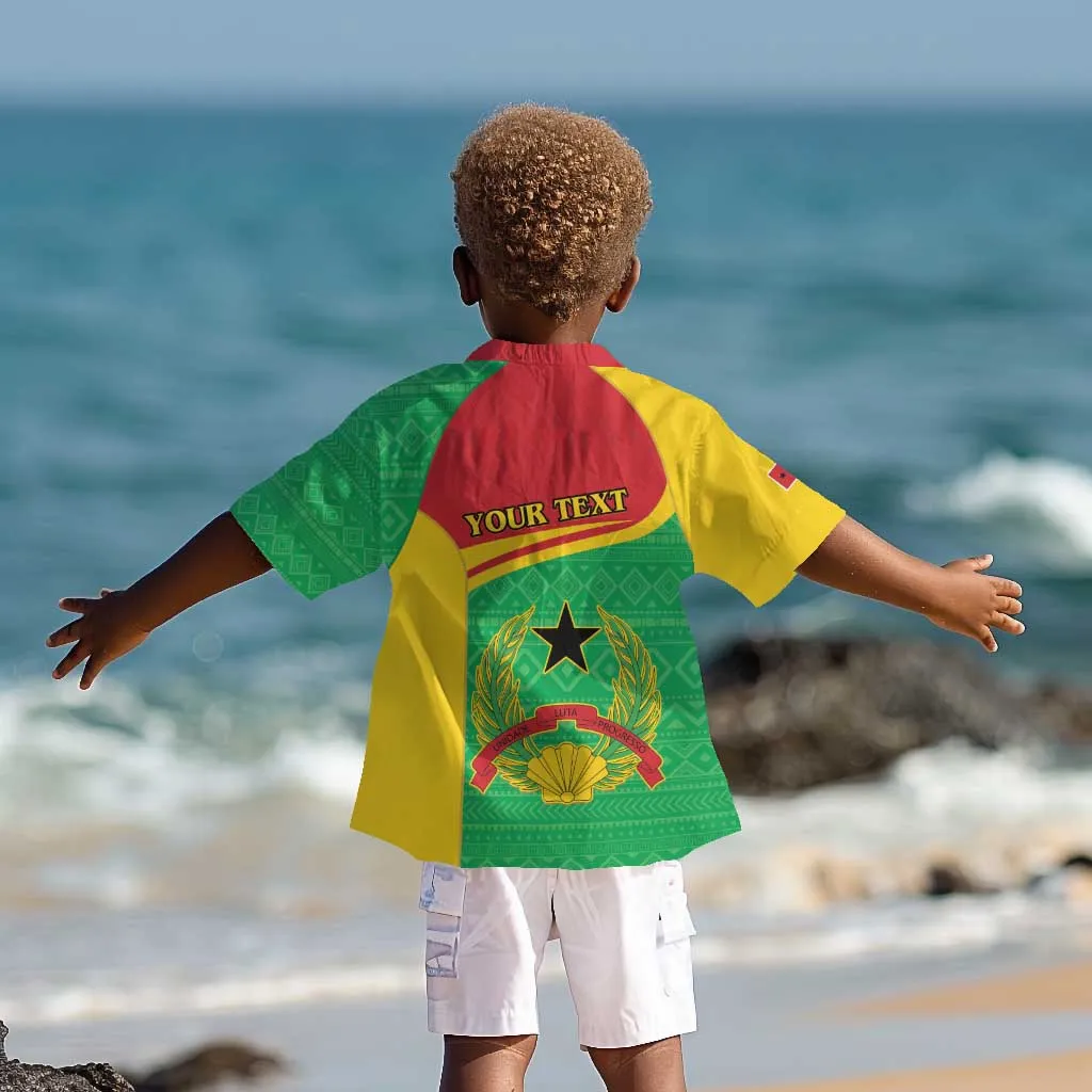 Personalised Afro Guinea Bissau Kid Hawaiian Shirt Coat Of Arms Mix African Pattern LT15