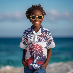 Personalised Afro Liberia Kid Hawaiian Shirt African King Lion - Grunge Style LT15