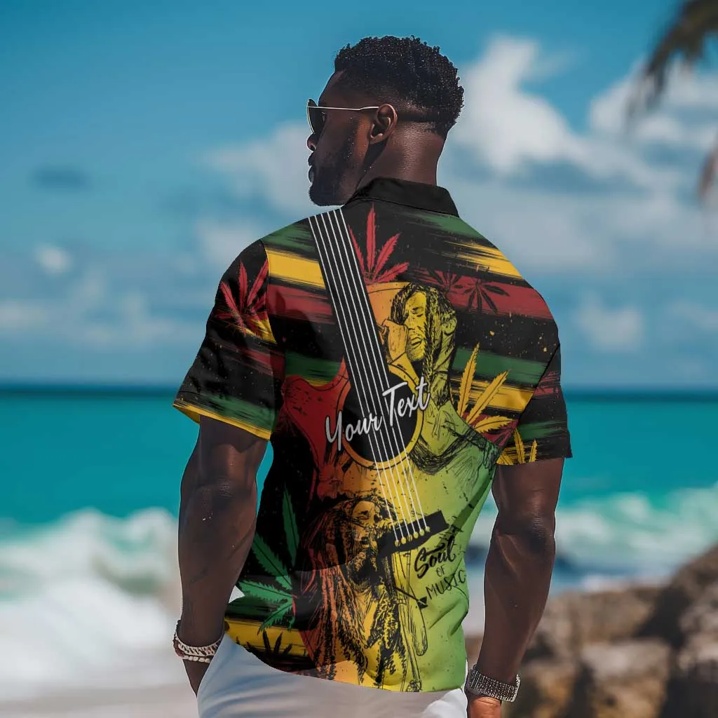 Personalised Afro Reggae Hawaiian Shirt Soul of Music Sketch Style LT7