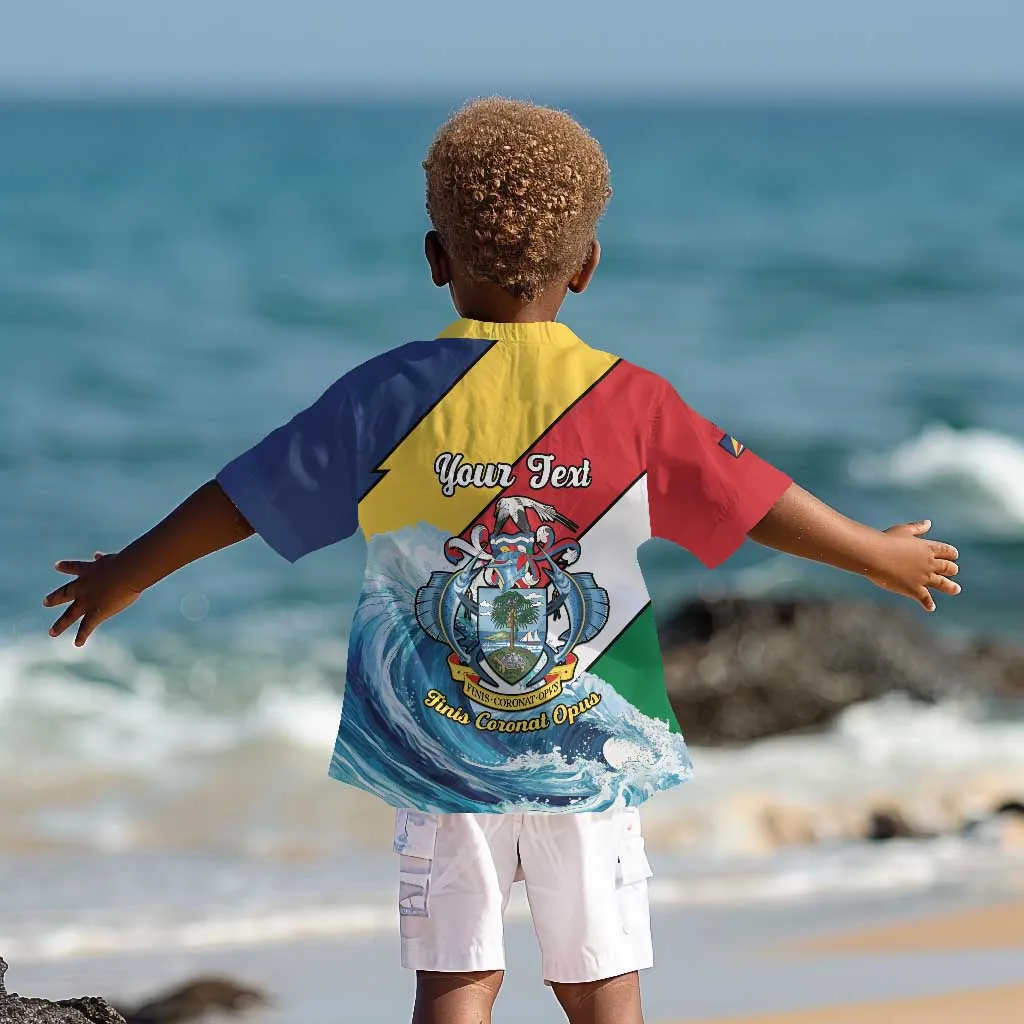 Personalised Afro Seychelles Kid Hawaiian Shirt Sailfish With Coat Of Arms LT15