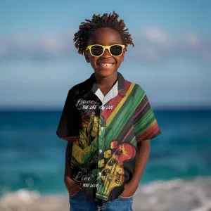 Personalised Afro Vibes Kid Hawaiian Shirt Reggae King - Live The Way You Love LT7