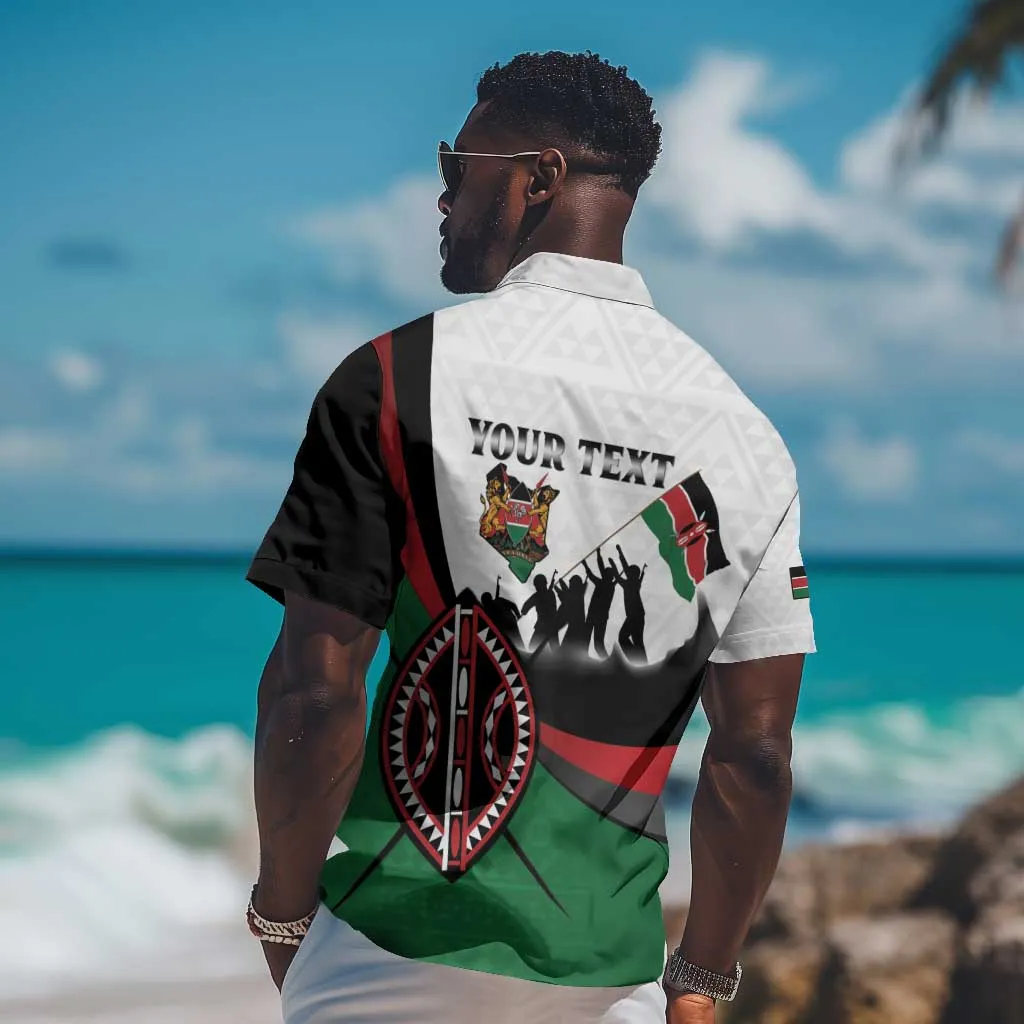 Personalised Kenya Hawaiian Shirt Madaraka Day - Maasai Shield LT15
