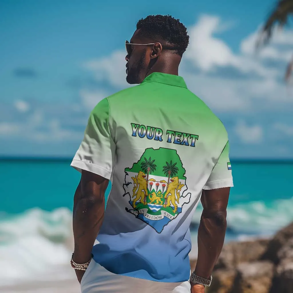 Personalised Sierra Leone Independence Day Hawaiian Shirt Coat Of Arms Flag Map LT15