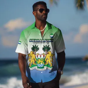 Personalised Sierra Leone Independence Day Hawaiian Shirt Coat Of Arms Flag Map LT15