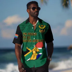 Personalised South Africa Hawaiian Shirt African Pattern Happy Freedom Day Green Version LT14