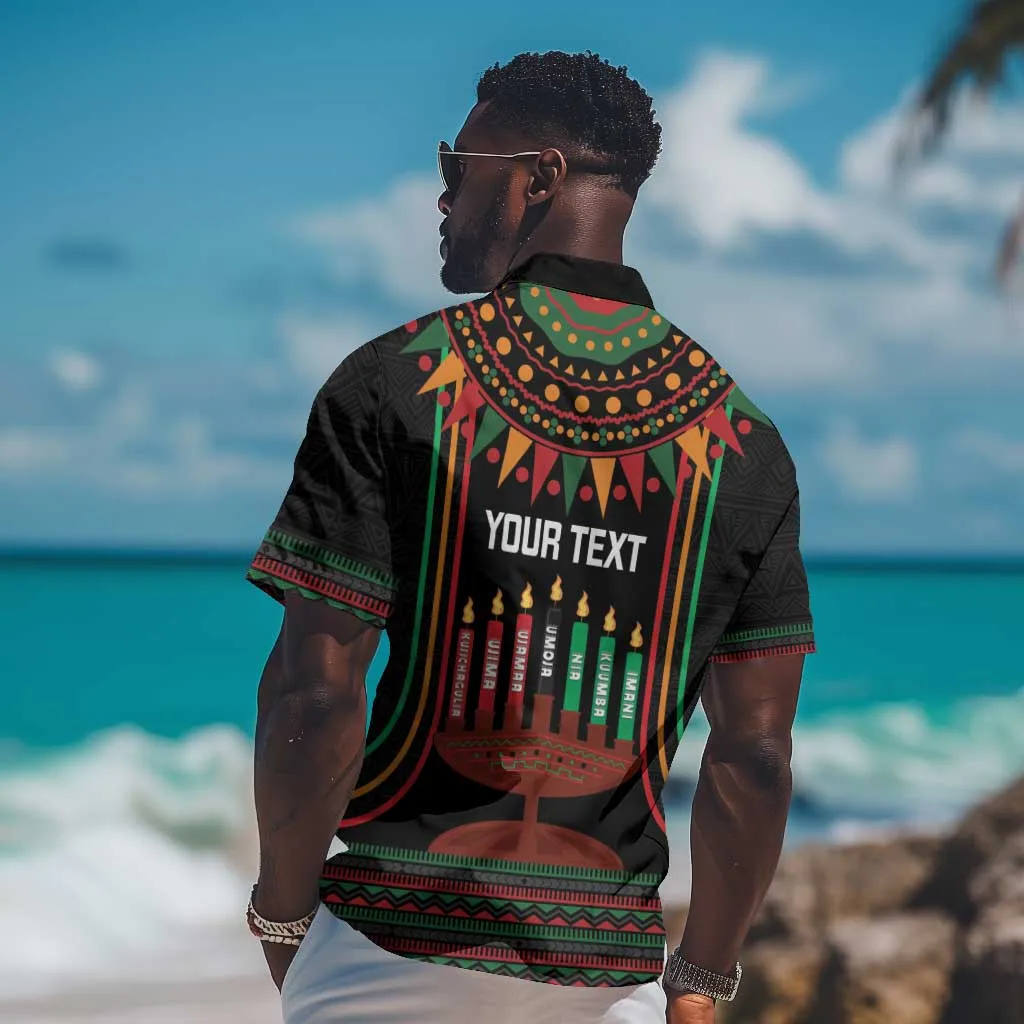 Personalized Afro-American Kwanzaa Hawaiian Shirt Kinara Candles African Pattern LT14