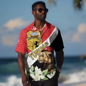 Personalized Afro Tunisia Hawaiian Shirt Camelus Dromedarius With Jasmine LT15