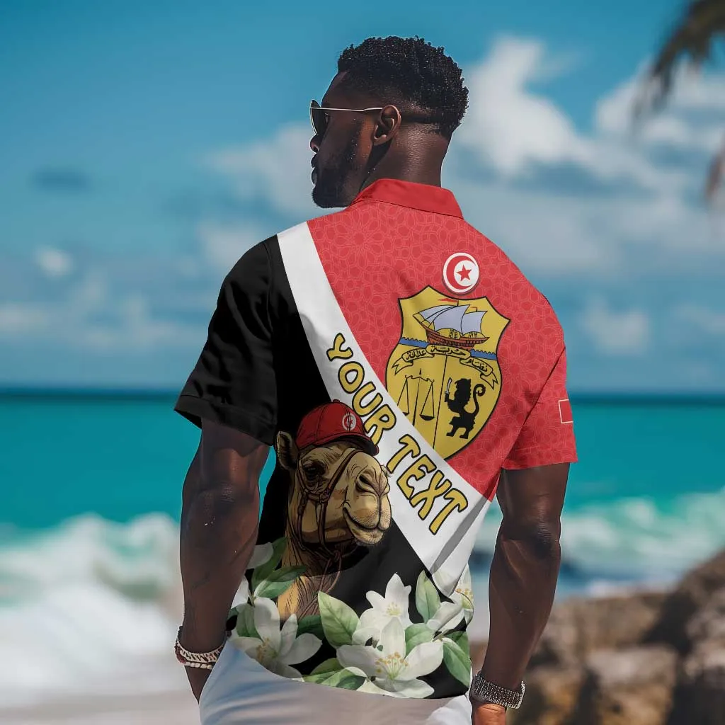Personalized Afro Tunisia Hawaiian Shirt Camelus Dromedarius With Jasmine LT15