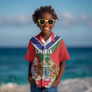 Personalized Gambia Kid Hawaiian Shirt Coat Of Arms - African Pattern LT15