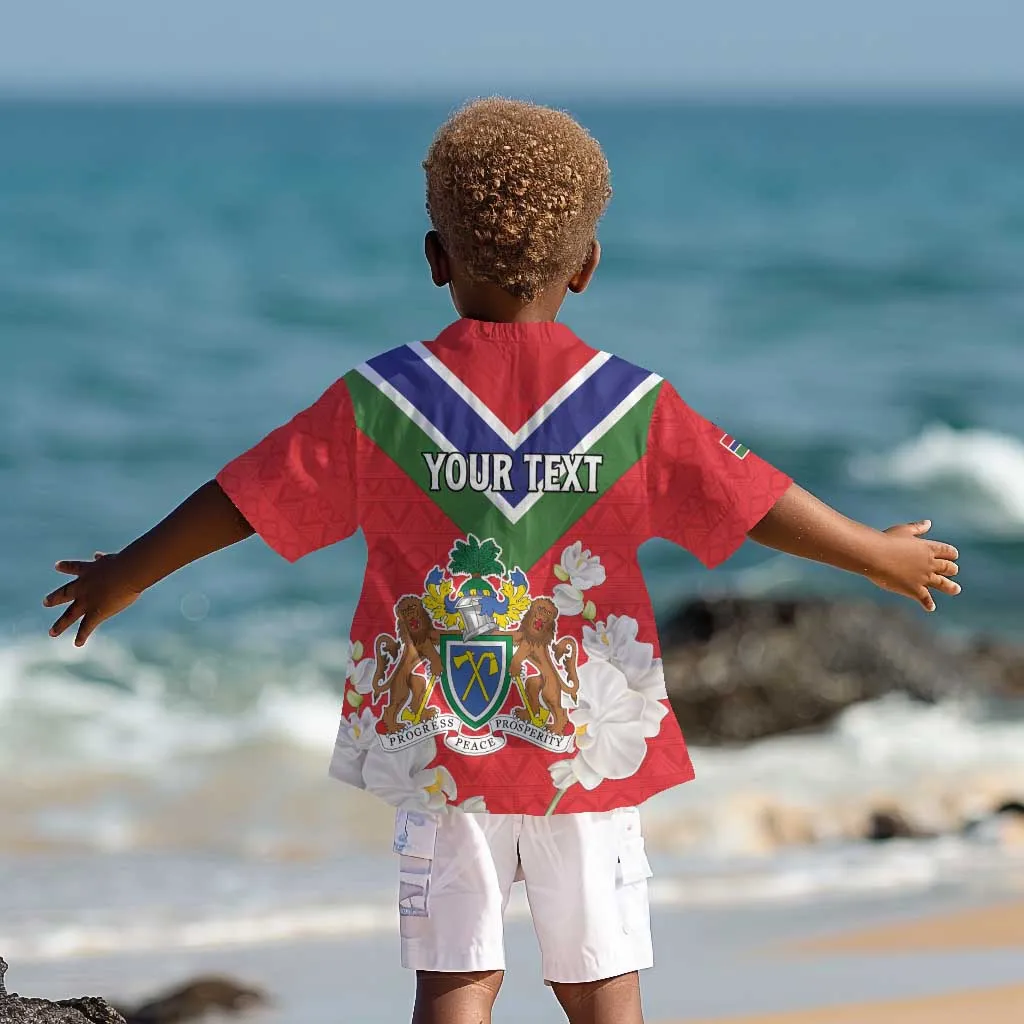 Personalized Gambia Kid Hawaiian Shirt Coat Of Arms - African Pattern LT15