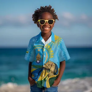 Personalized Happy Rwanda Independence Day Kid Hawaiian Shirt Coat Of Arms With Map LT15