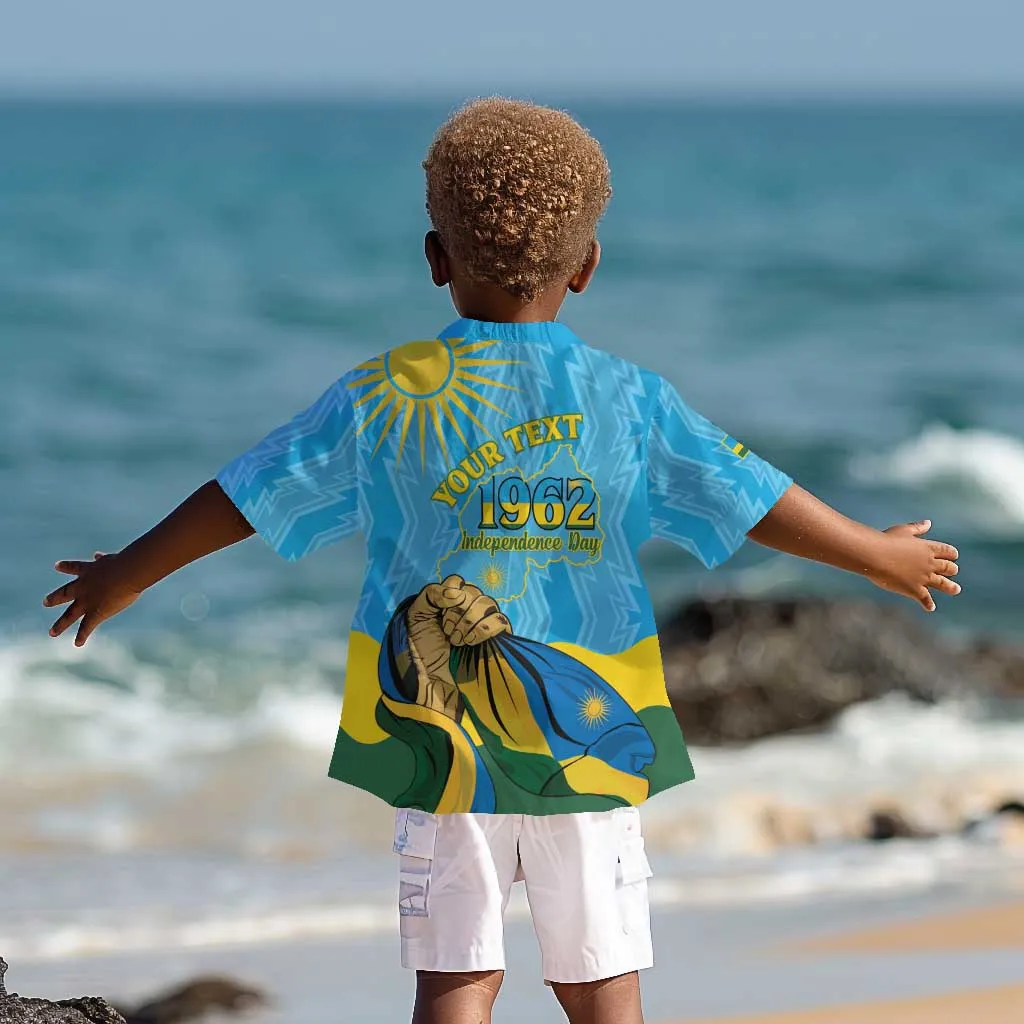 Personalized Happy Rwanda Independence Day Kid Hawaiian Shirt Coat Of Arms With Map LT15