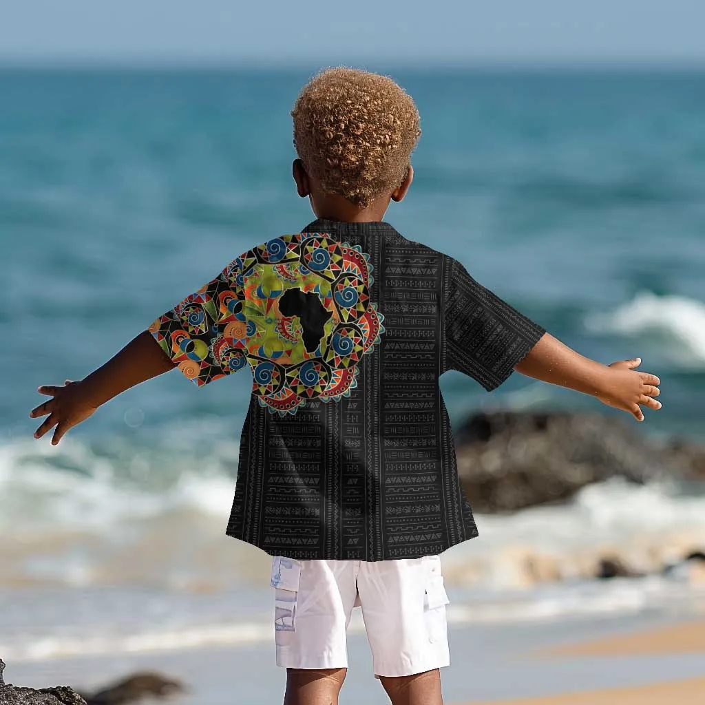Personalized Sleeve African Pattern Kid Hawaiian Shirt Multi-Colored DT02