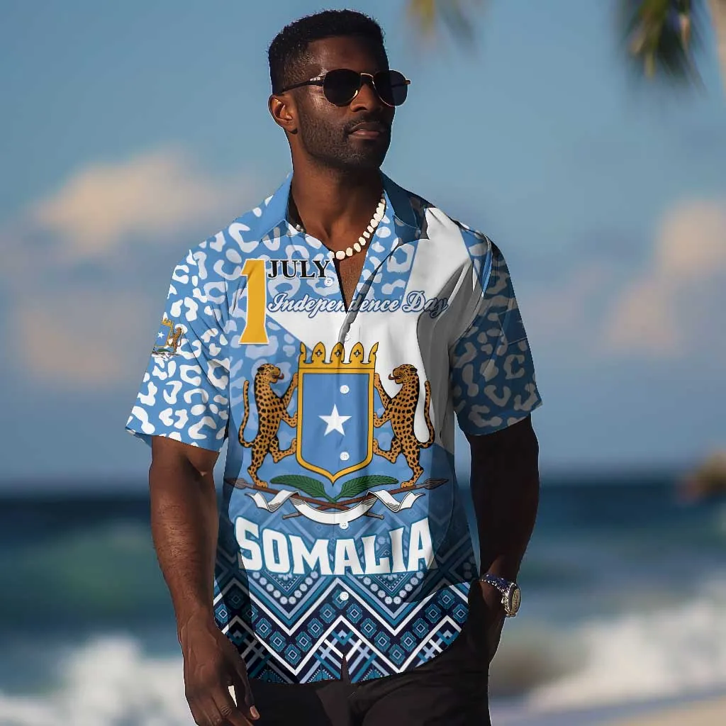 Personalized Somalia Independence Day Hawaiian Shirt African Leopard Pattern LT01