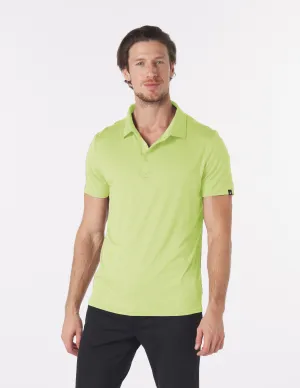 Pin Seeker Polo: Honey Dew Heather with Honey Dew/White Stripe Contrast