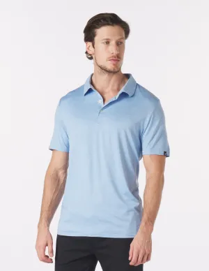Pin Seeker Polo: Hydrangea Heather with Hydrangea/White Stripe Contrast