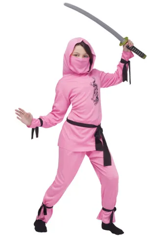 Pink Ninja Child Med 8-10  Costume