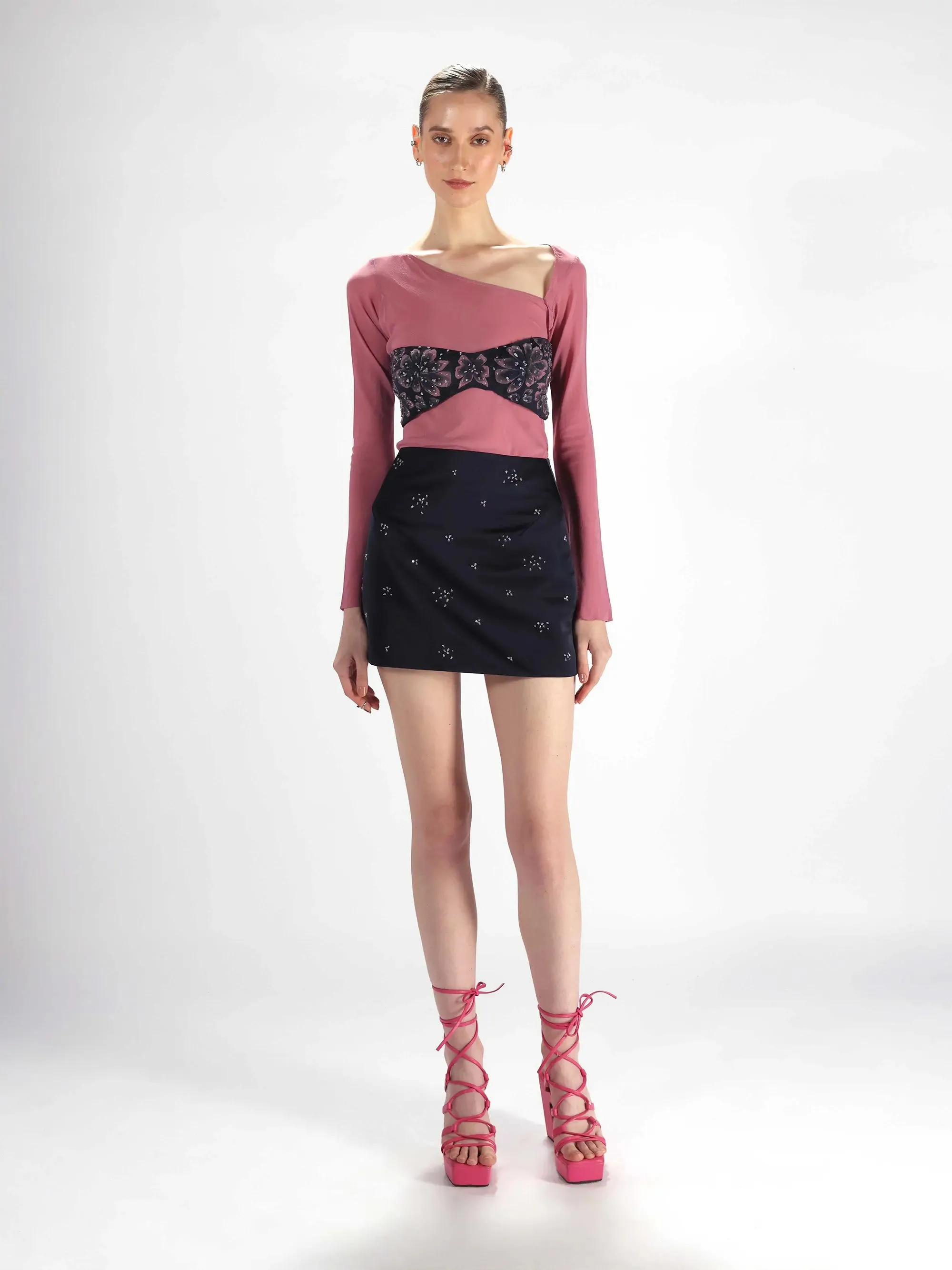 Pink Silk Stretch Top