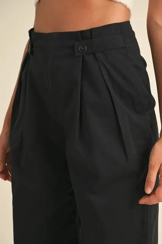 Pleated Detail Wide Leg Pants