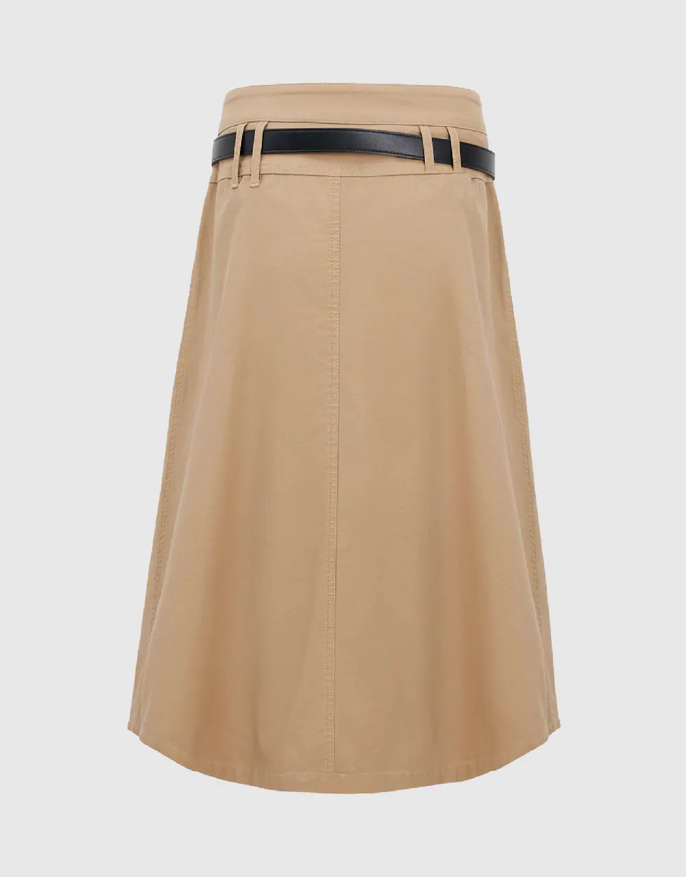 Pleated Midi A-Line Skirt