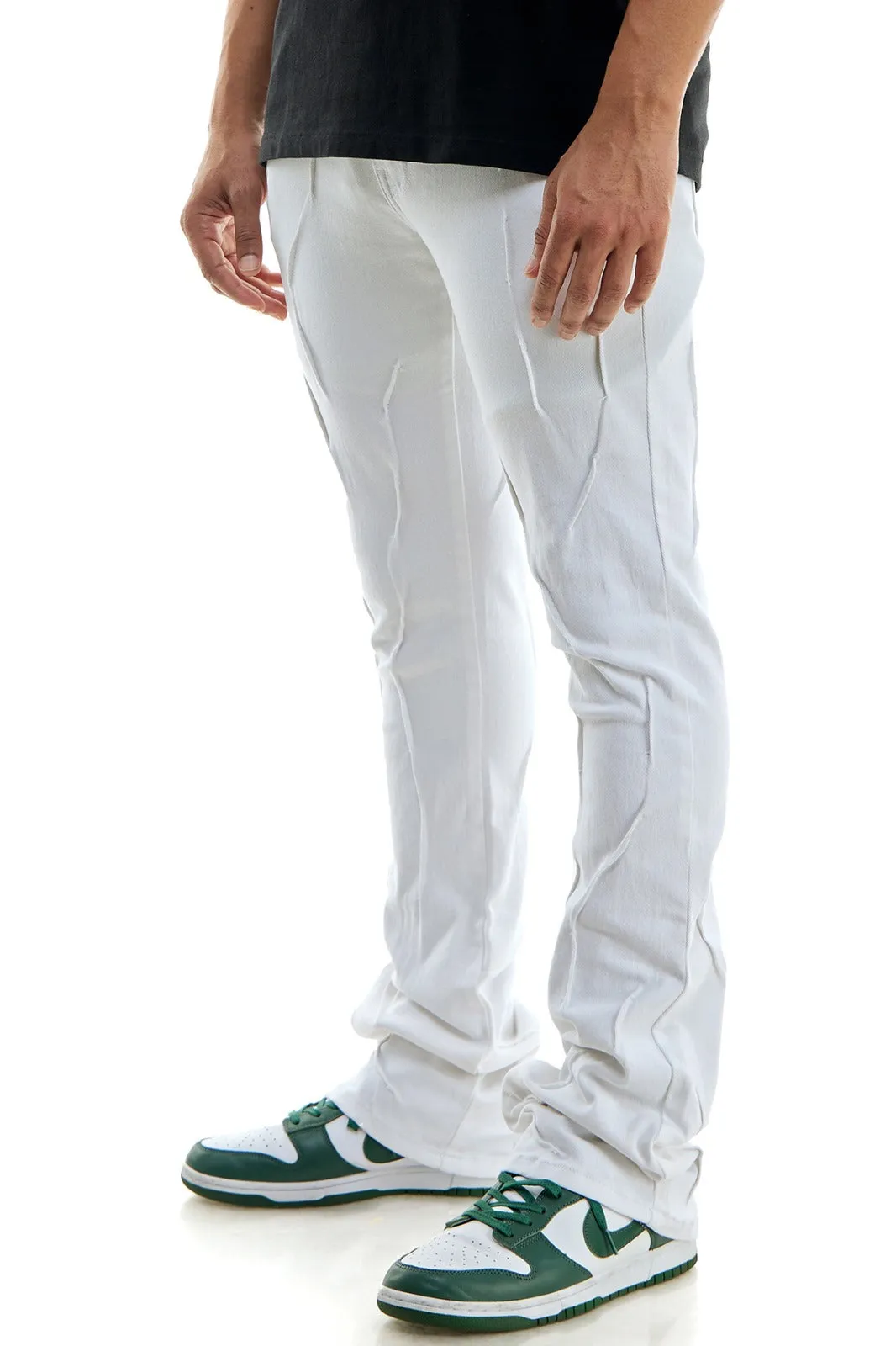 Pleated Skinny Flare Pants: Stacked Flare Fit