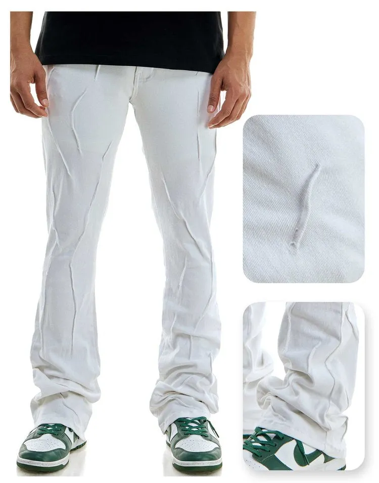 Pleated Skinny Flare Pants: Stacked Flare Fit