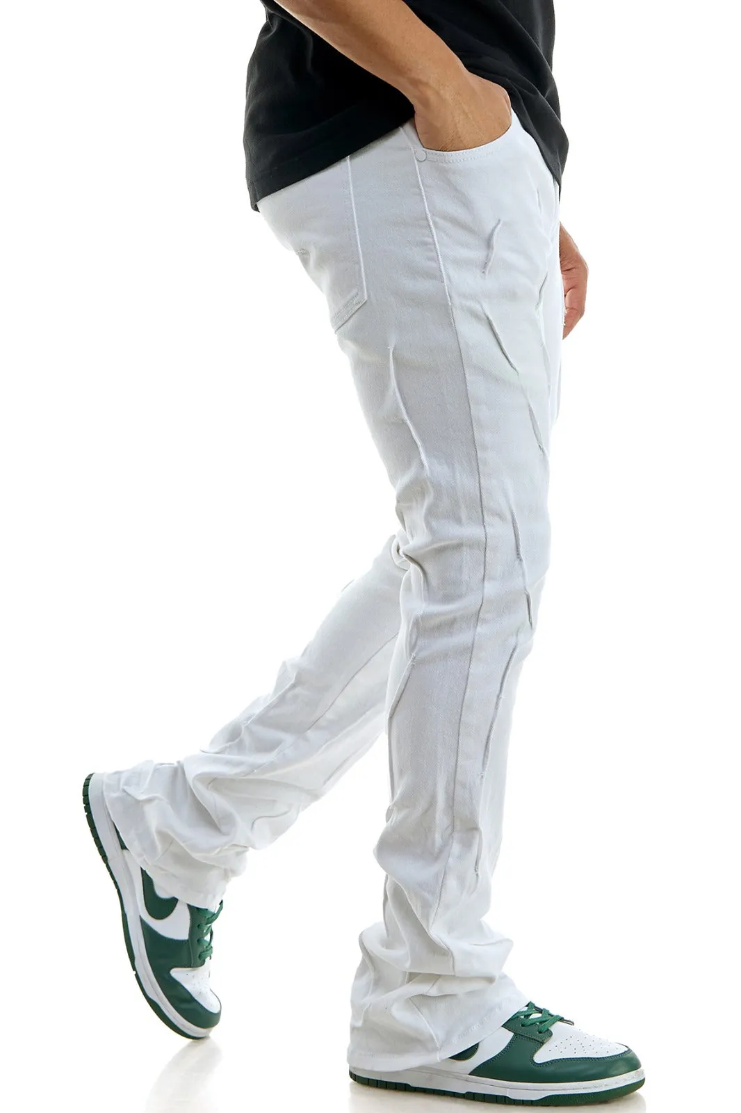 Pleated Skinny Flare Pants: Stacked Flare Fit