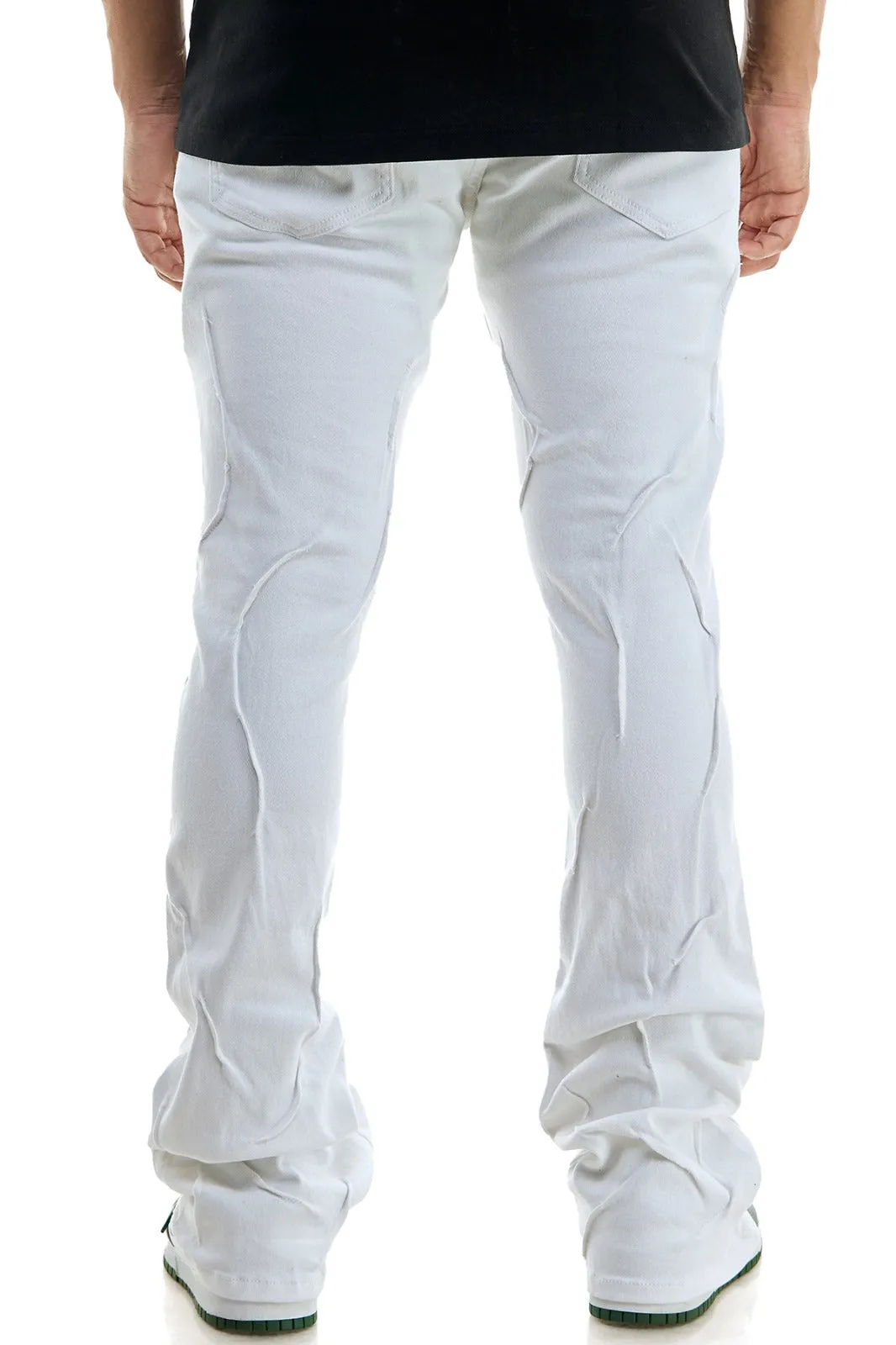 Pleated Skinny Flare Pants: Stacked Flare Fit