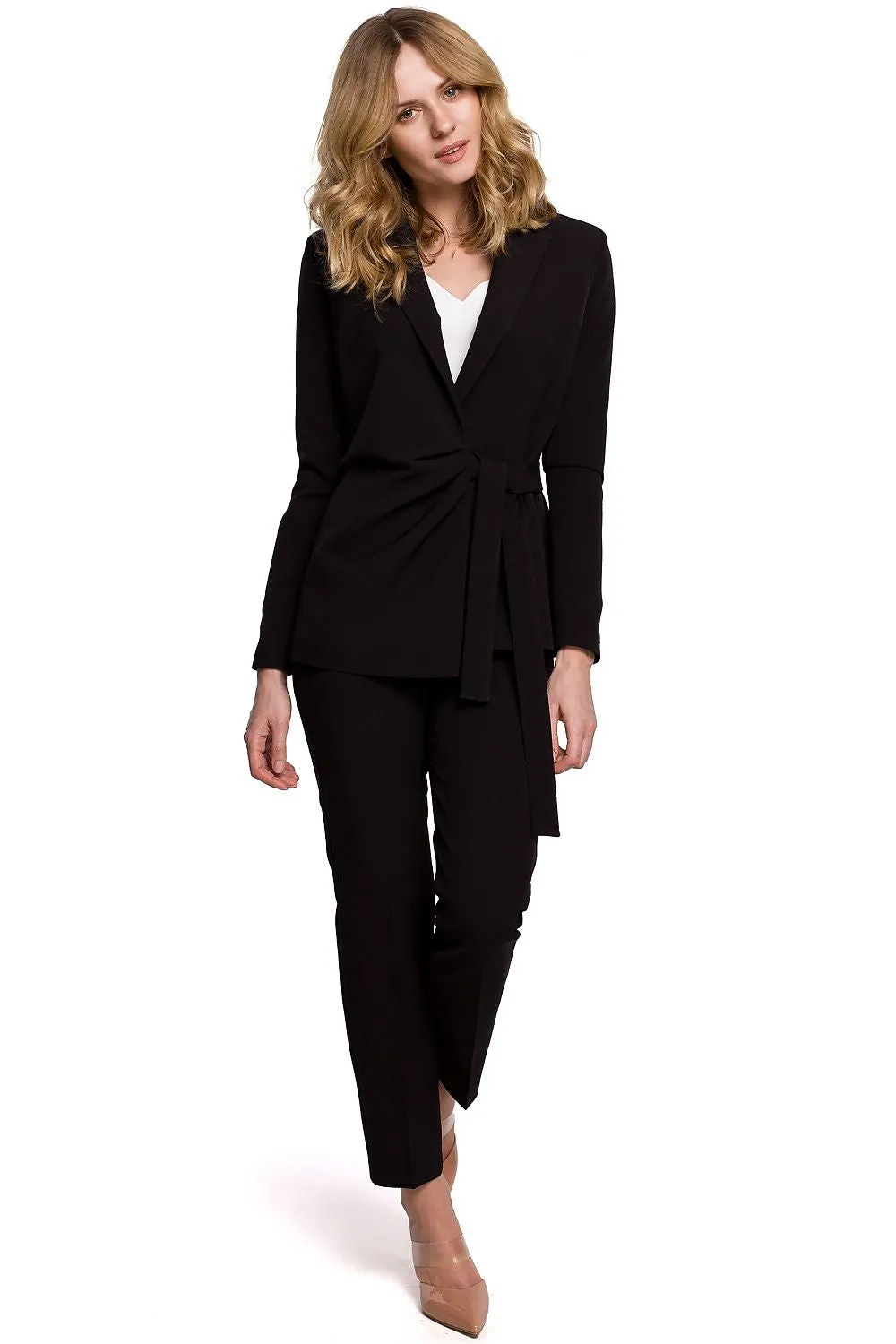 Pleated Tailored Blazer with Binding