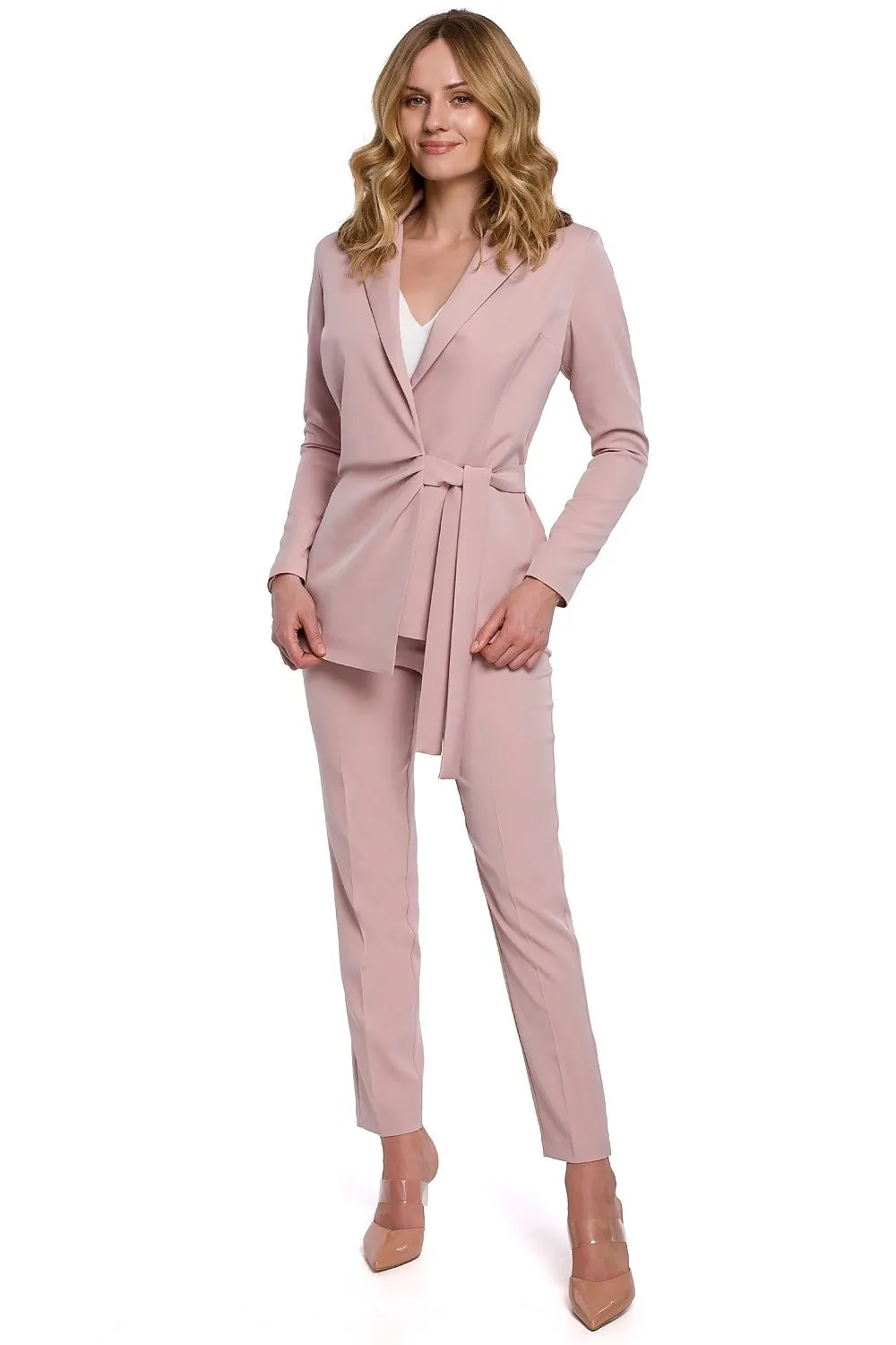 Pleated Tailored Blazer with Binding