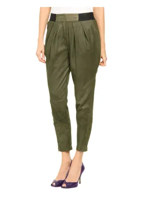 Pleated Waist Leather Pants