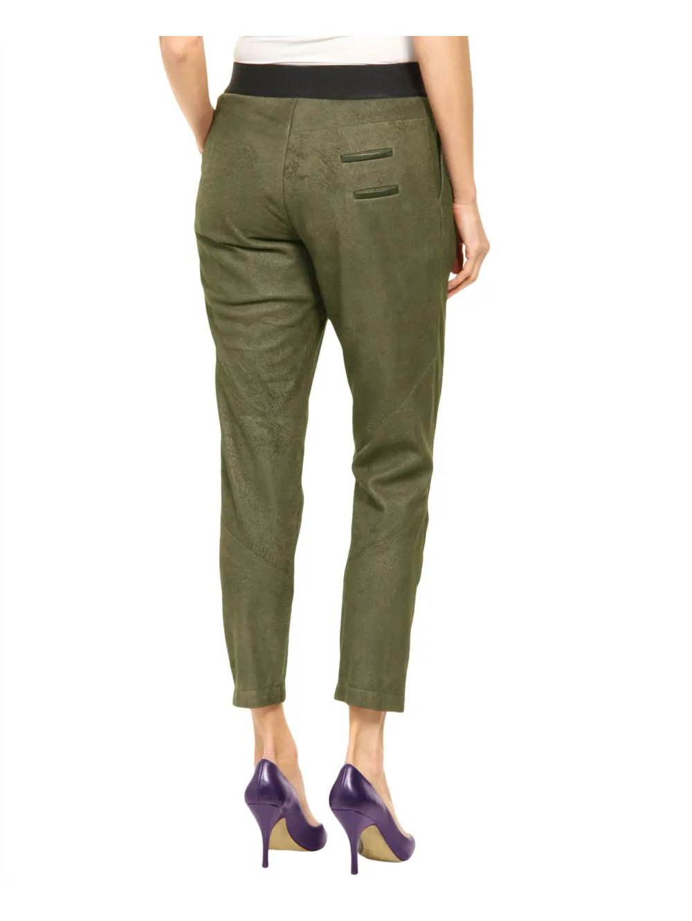 Pleated Waist Leather Pants