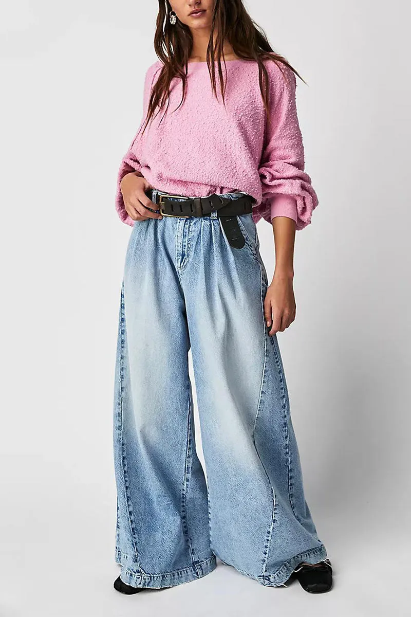 PN0179 Wide Leg Denim Jeans