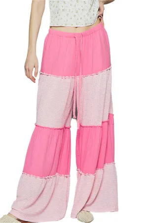 POL Two Tone Drawstring Wide Leg Pants