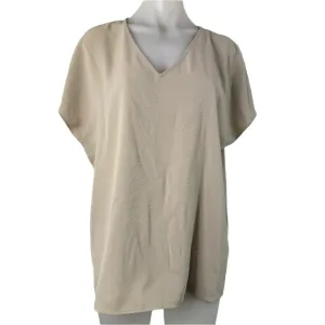 Polyester Camel Plain Short Sleeve Top - Size 14
