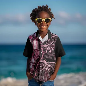 Polynesia Mixed African Dashiki Kid Hawaiian Shirt Afro-pacific Culture - Pink LT9