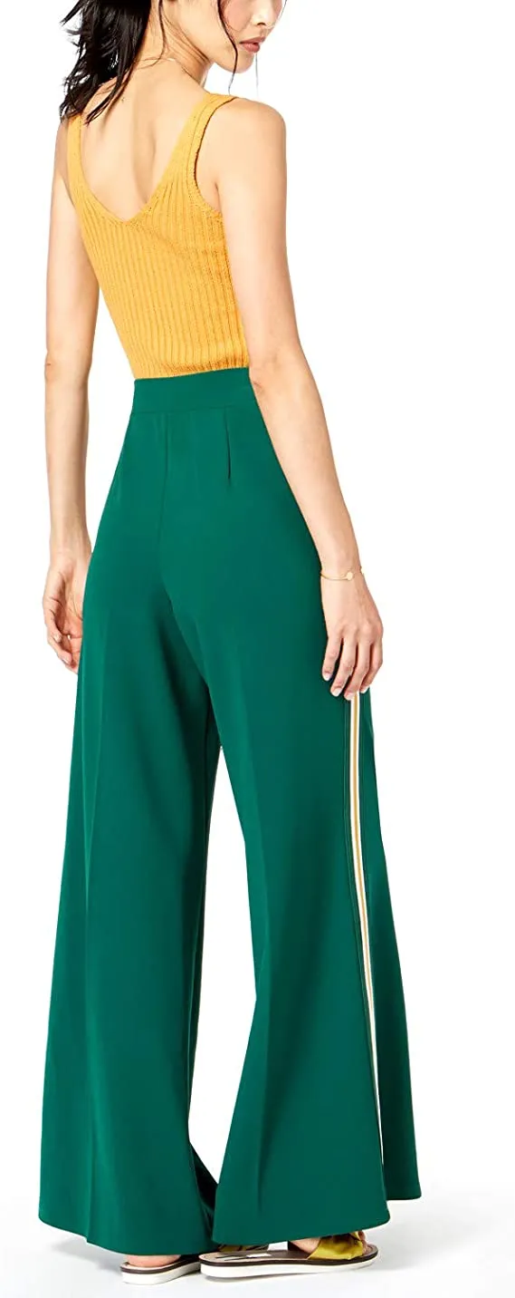 PROJECT 28 NYC Womens Wide-Leg Pull-On Pants (Green, Large)