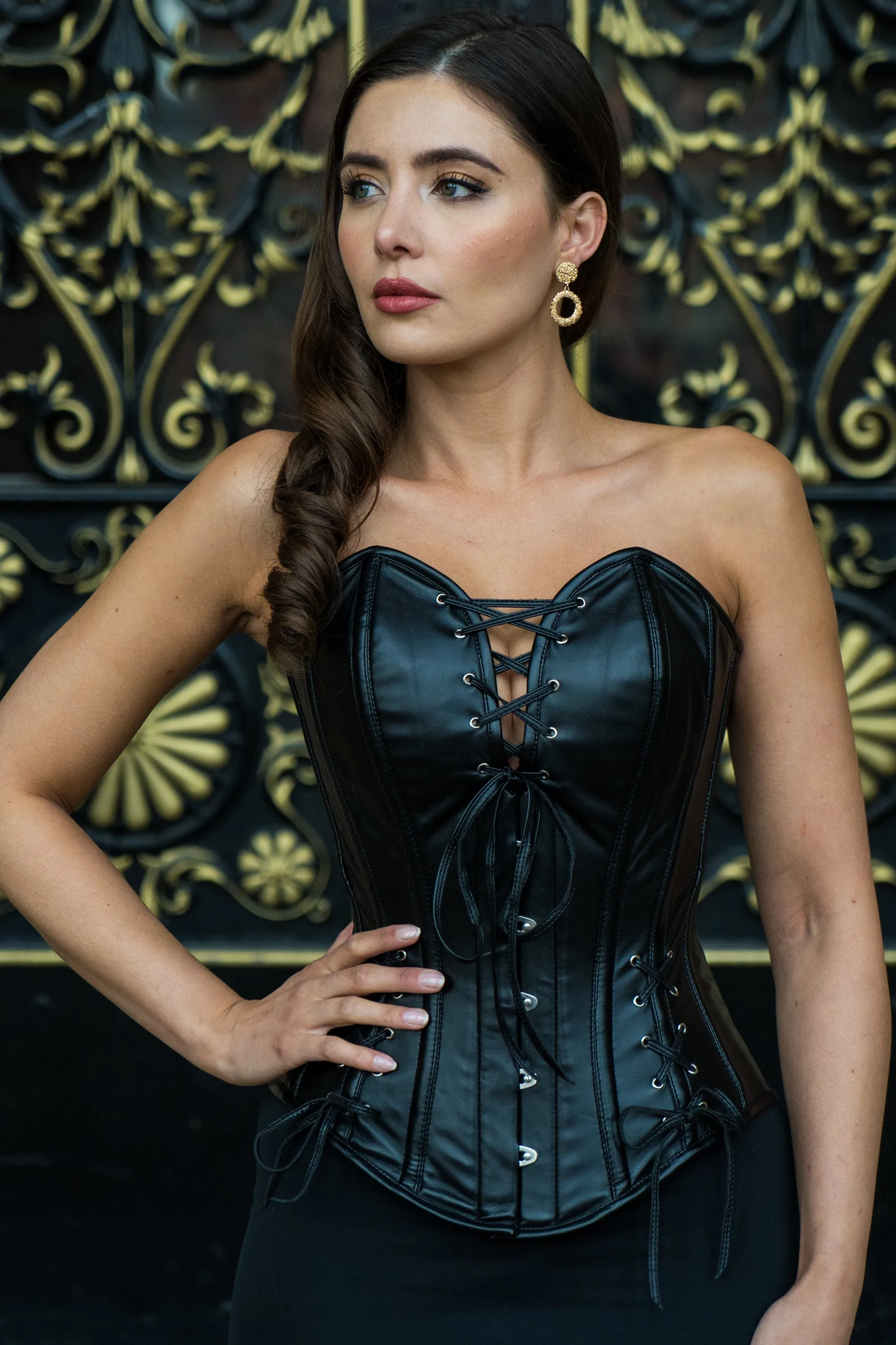 PVC Overbust Corset with Adjustable Hip Gore