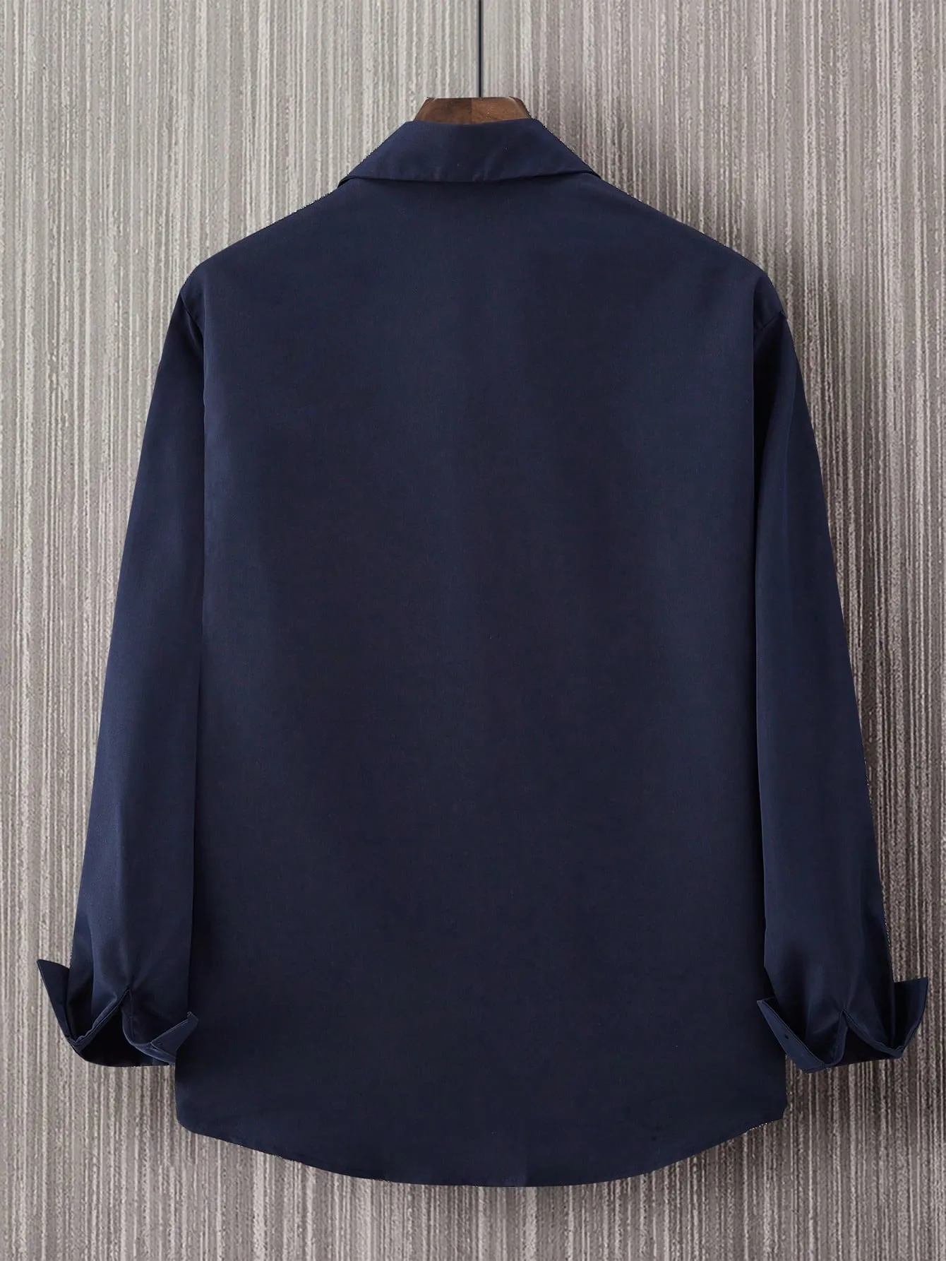 QA Homme Men Deer Embroidery Button Up Shirt