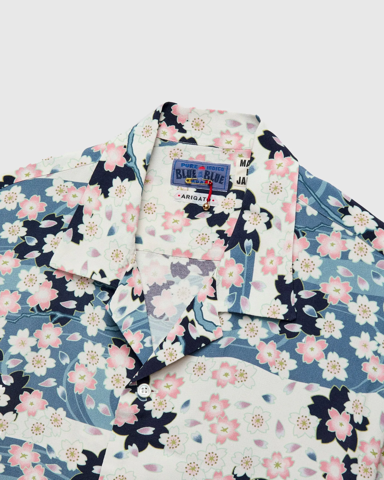 "Nagare Sakura" SS Aloha Shirt in White