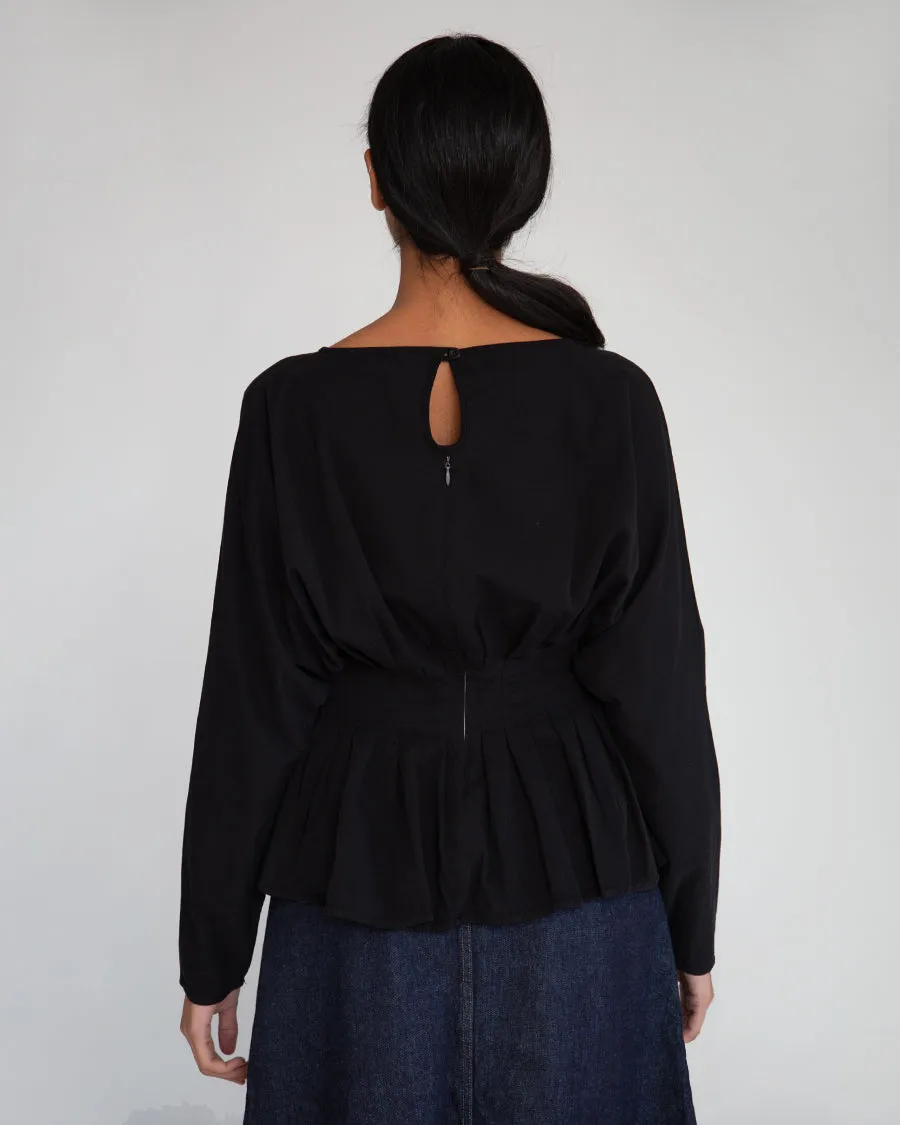 Raquel Organic Cotton & Tencel Top In Black