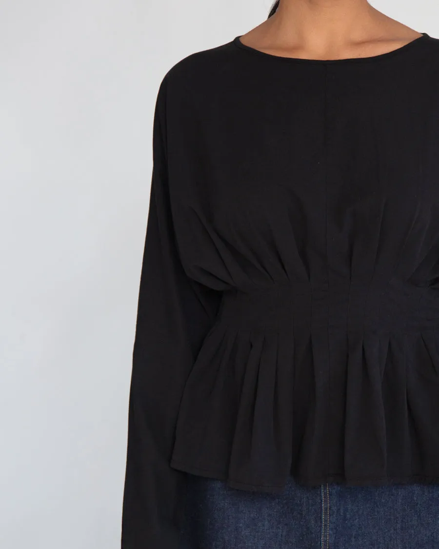 Raquel Organic Cotton & Tencel Top In Black
