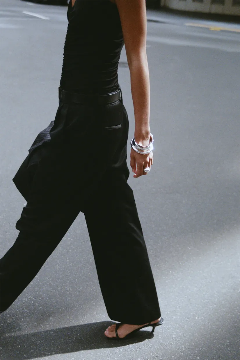 Rebe Double Pleated Trouser - Black