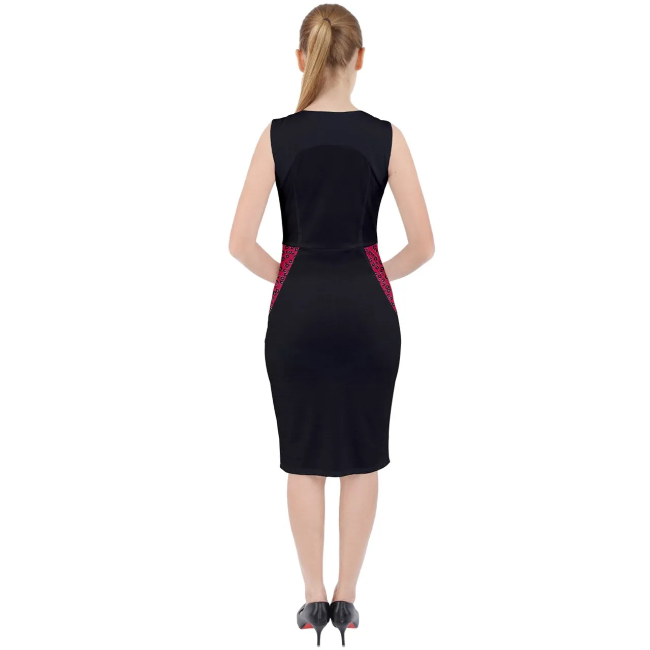 Red Cheetah Midi Bodycon Dress