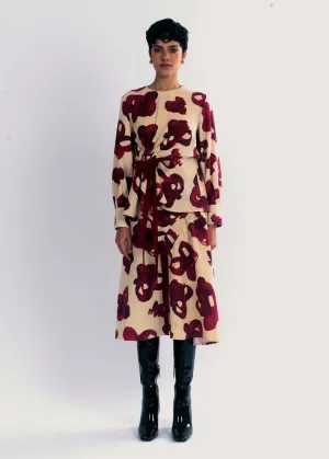 RED POPPY FEILD SKIRT