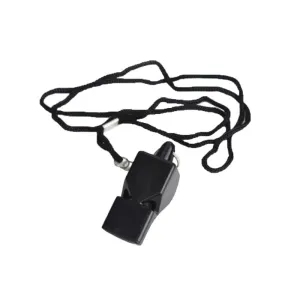 Referee Umpire Officials - Duty Whistle   Bonus Lanyard Black