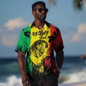 Reggae Soul B.Marley Personalized Hawaiian Shirt Tropical Grunge LT7