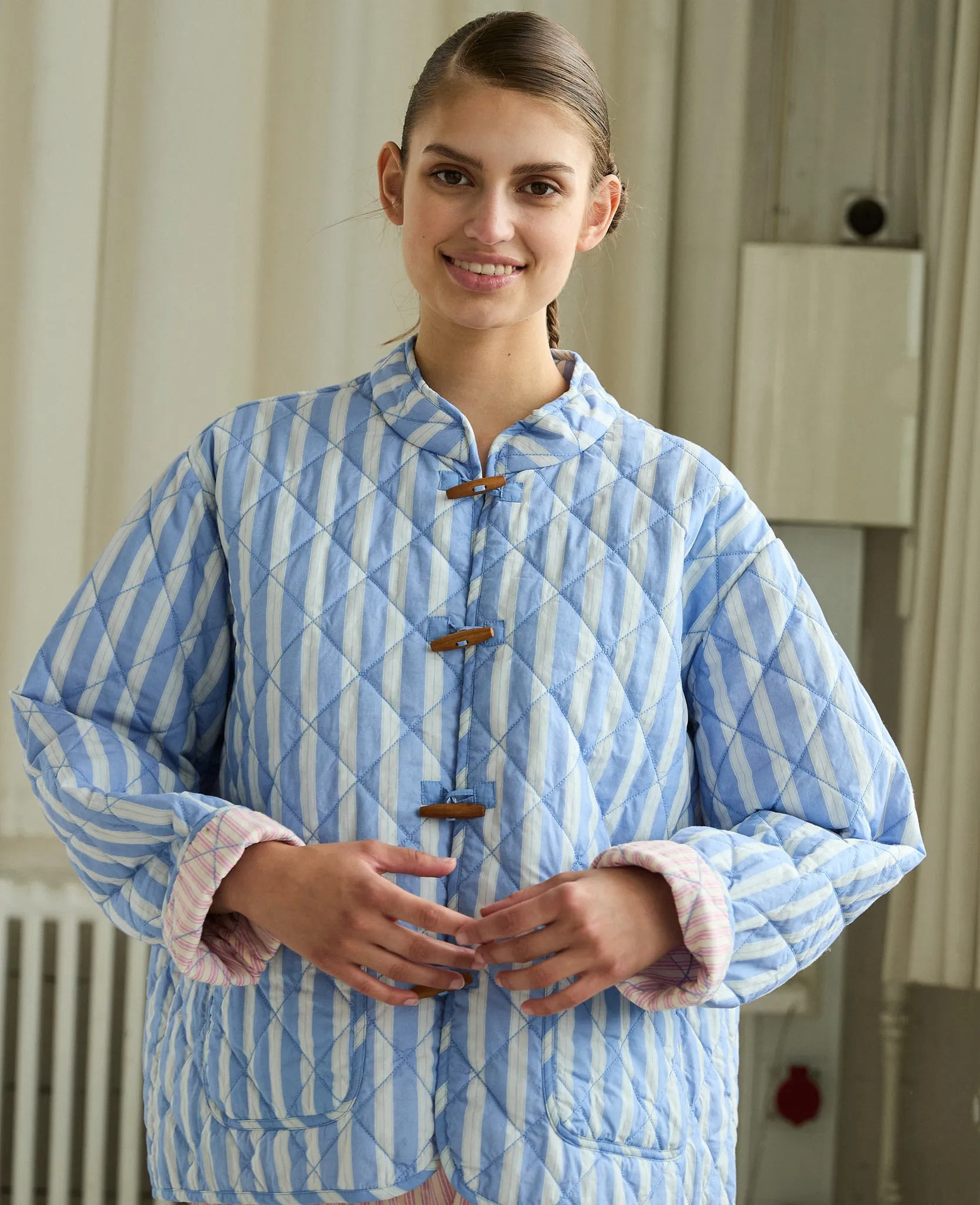 Remi Jacket in Vintage Blue Stripes