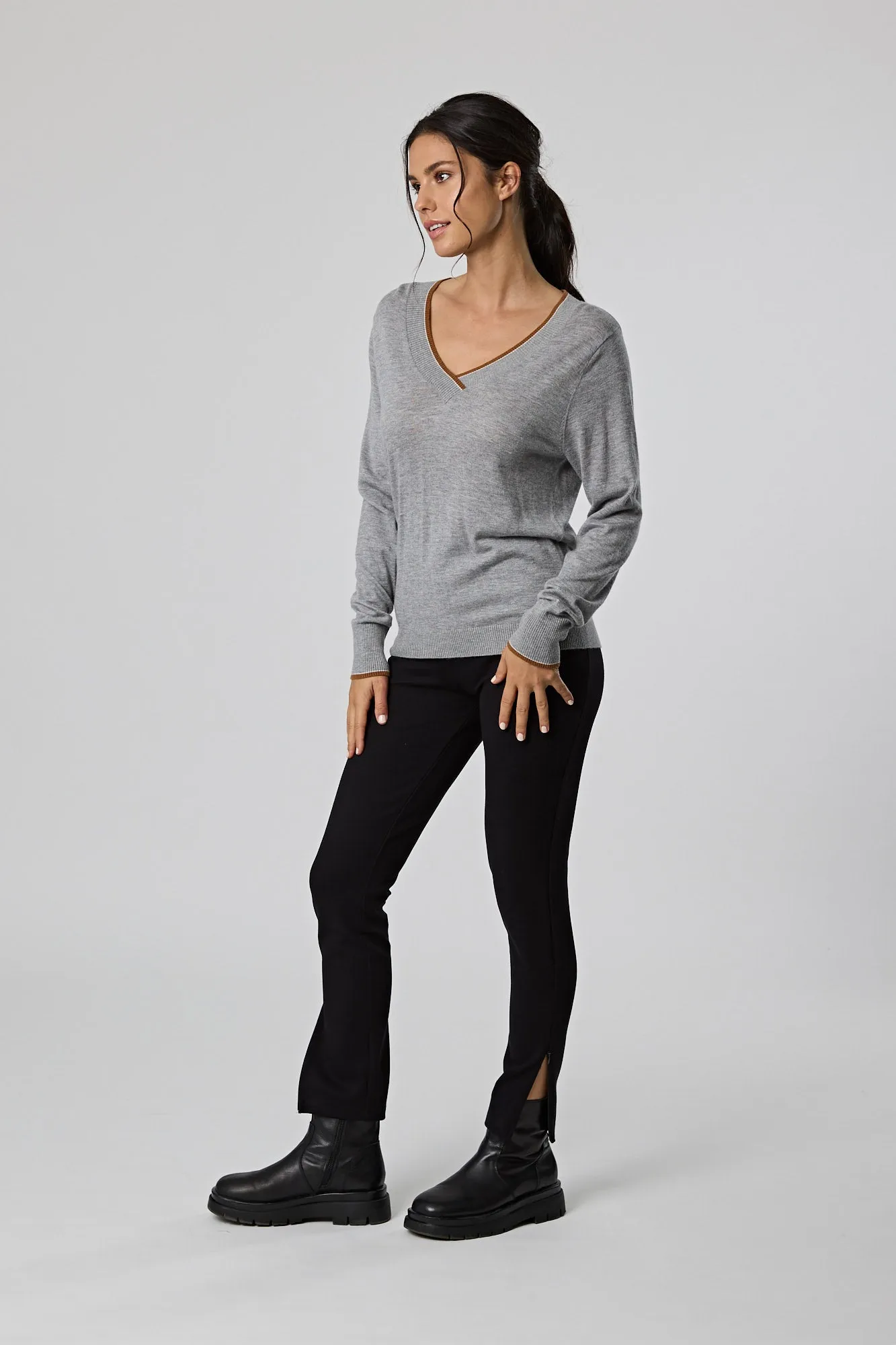 Reset V Sweater - Grey Marle